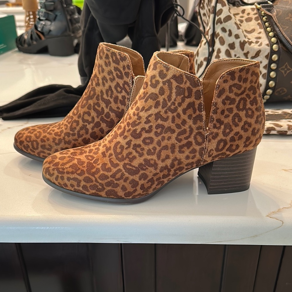 Leopard Print Ankle Boots